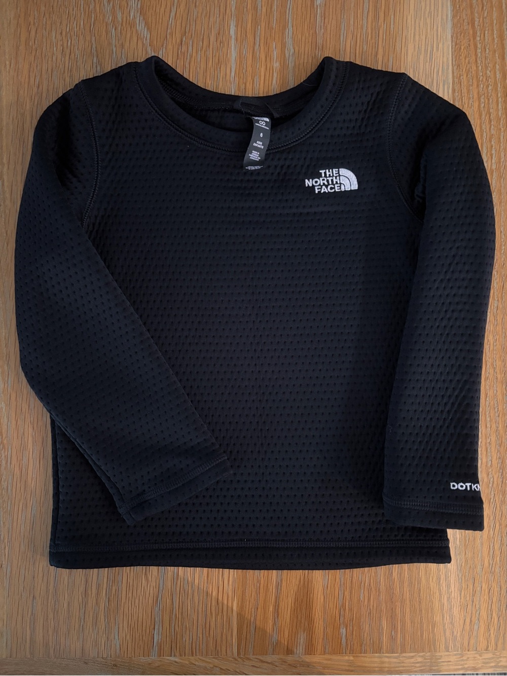 The North Face Black Dotknit Long Sleeve Kids base layer top